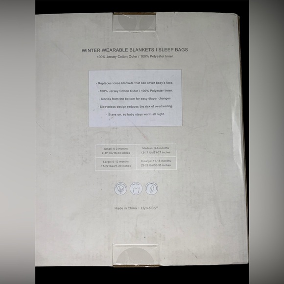 NWT Elys & Co Winter Wearable Sleep Bags for 6-12 month - Picture 2 of 2